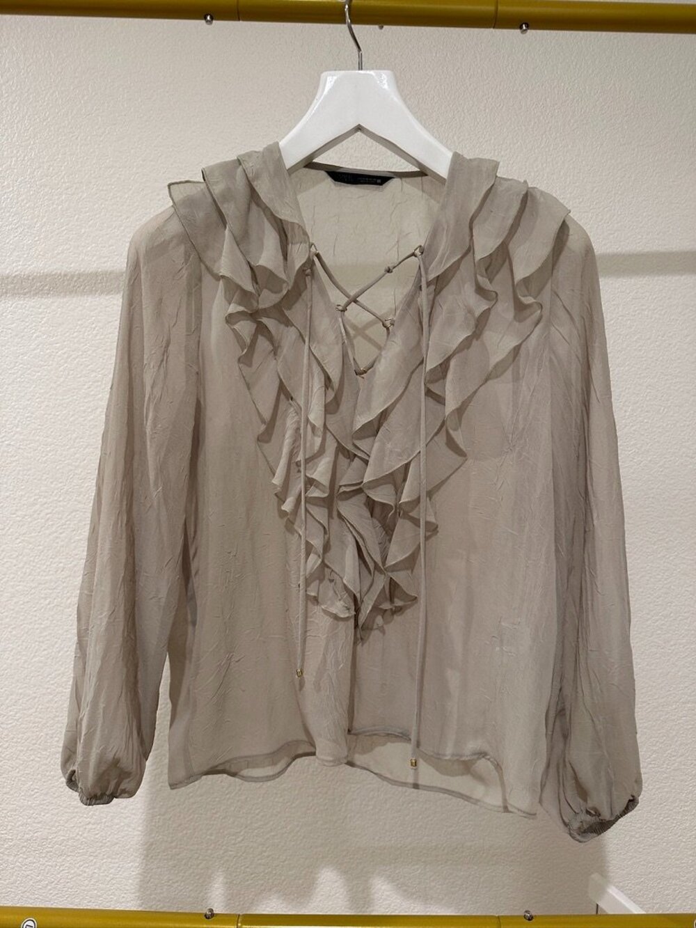 Zara Long Sleeve Green Top